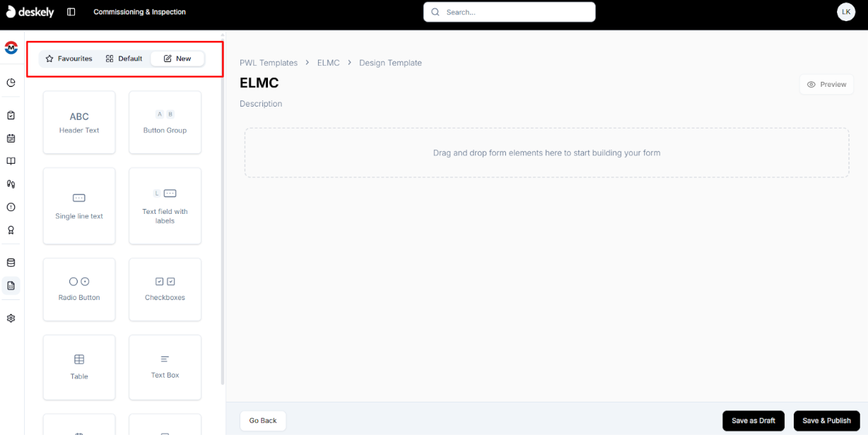 PWL designer UI showing tabs and controls.